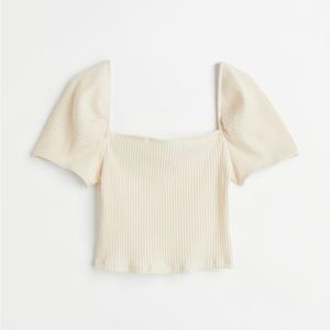 H&M Ribbed Off the Shoulder Top (Medium)